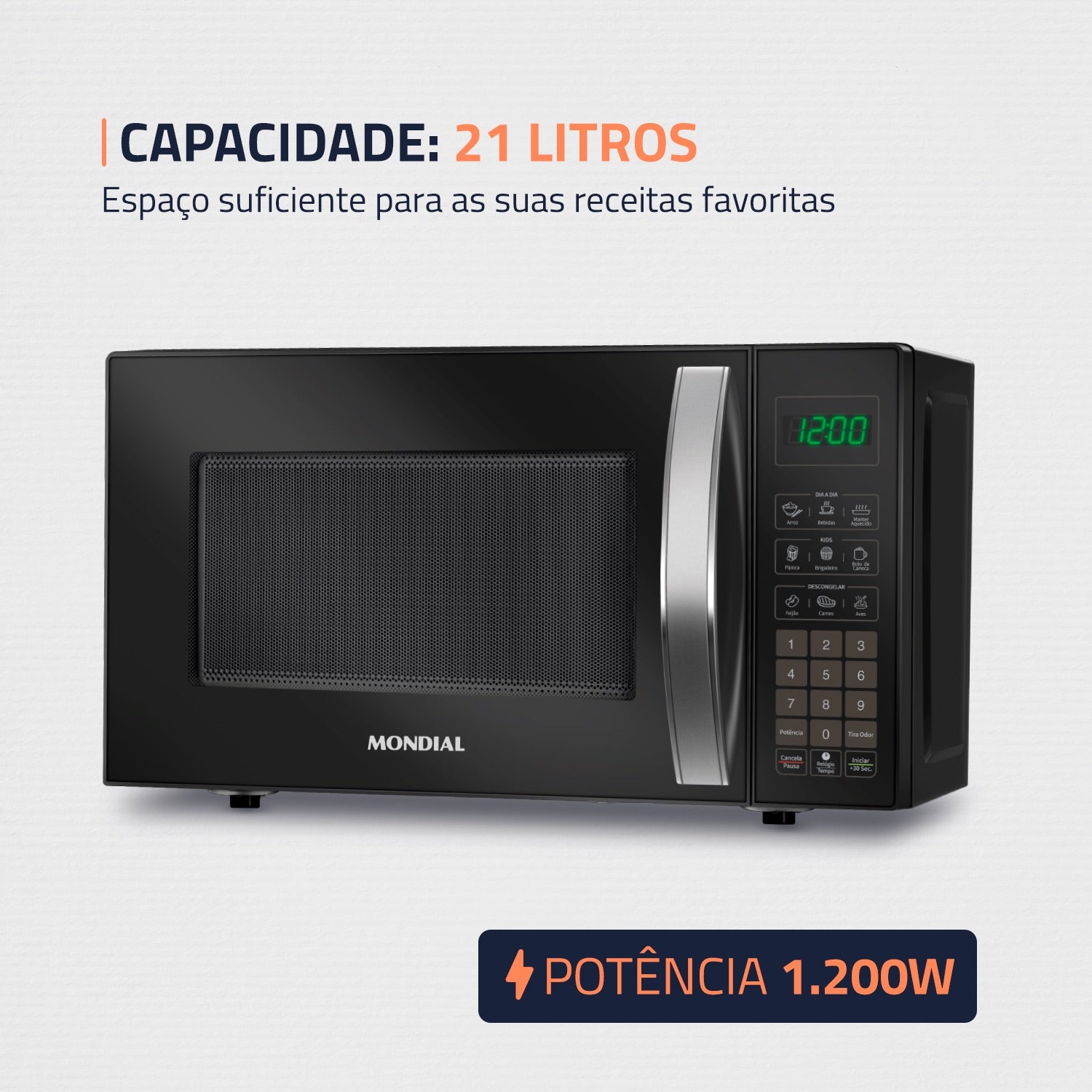 Micro-ondas Mondial Mo-01-21-b 21 Litros Micro-ondas Mondial Mo-01-21-b 21 Litros